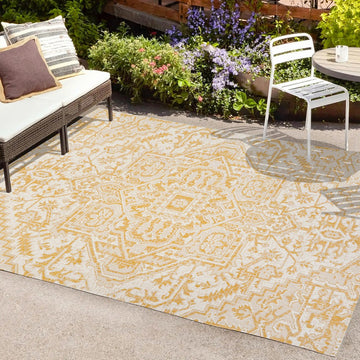 Estrella Bohemian Medallion Textured Weave Indoor/outdoor Area Rug
